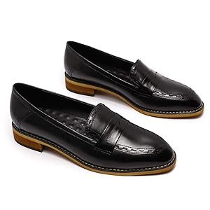 mona✨ Amazon.com | Mona flying Womens Leather Chunky Heel Monk